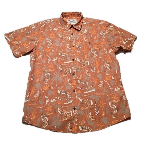 Howler Bros Mansfield Lazy Gators Print AOP Shirt Large Mens Hawaiian Pattern - Picture 1 of 7